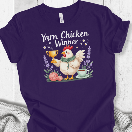 Yarn Chicken Winner T-Shirt Purple / XS