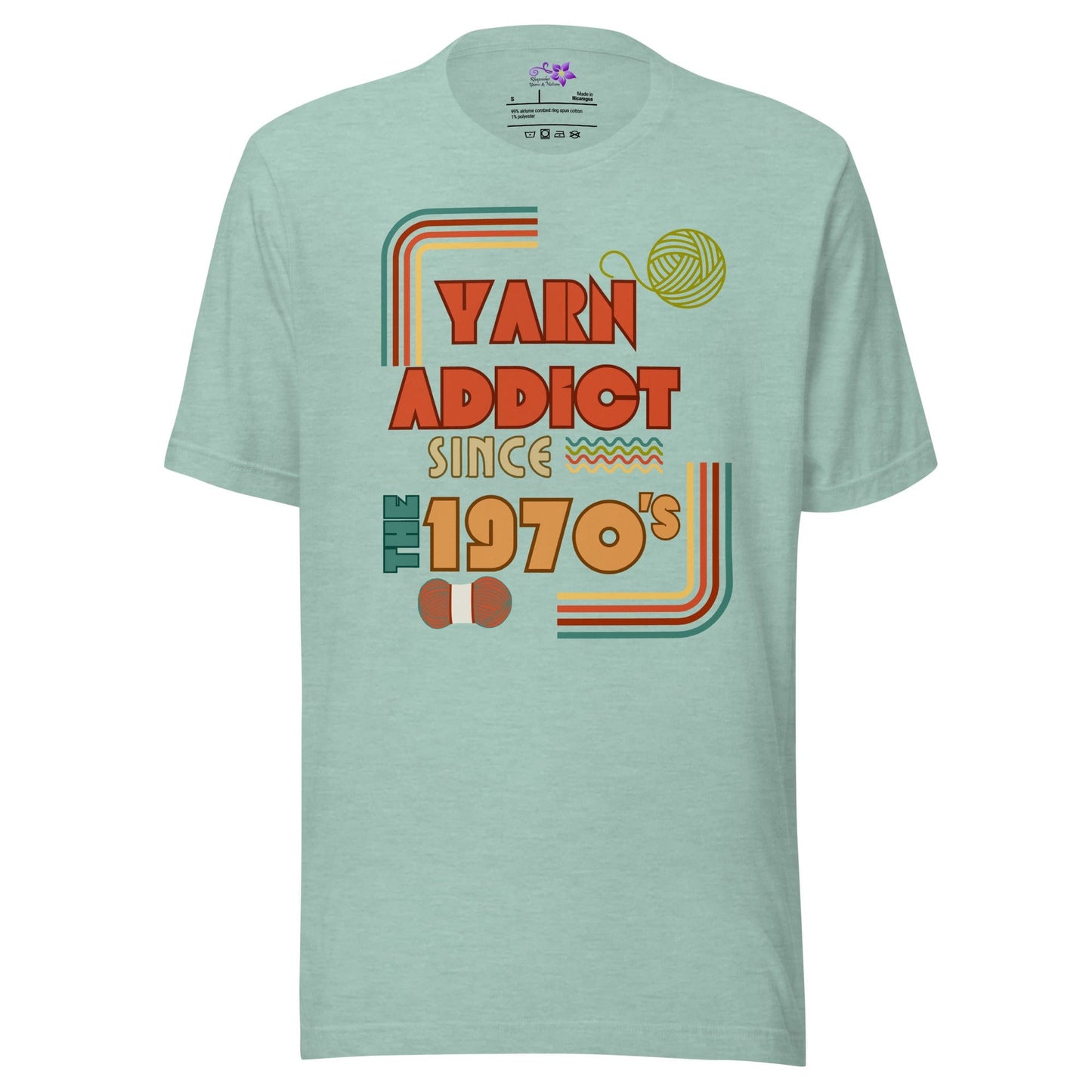 70s Yarn Addict Crew Neck T-Shirt Sea Breeze / S