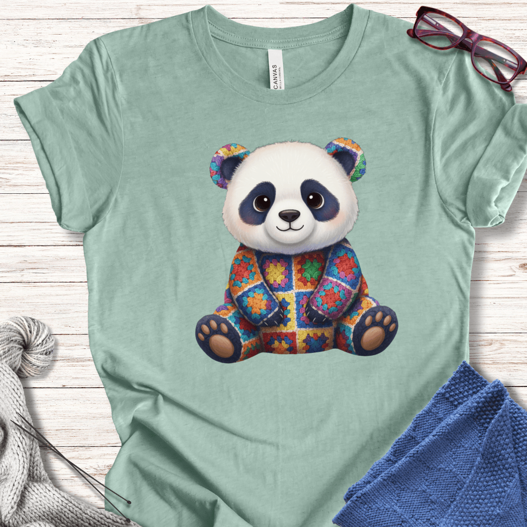 Crochet Panda T-Shirt Sea Breeze / S