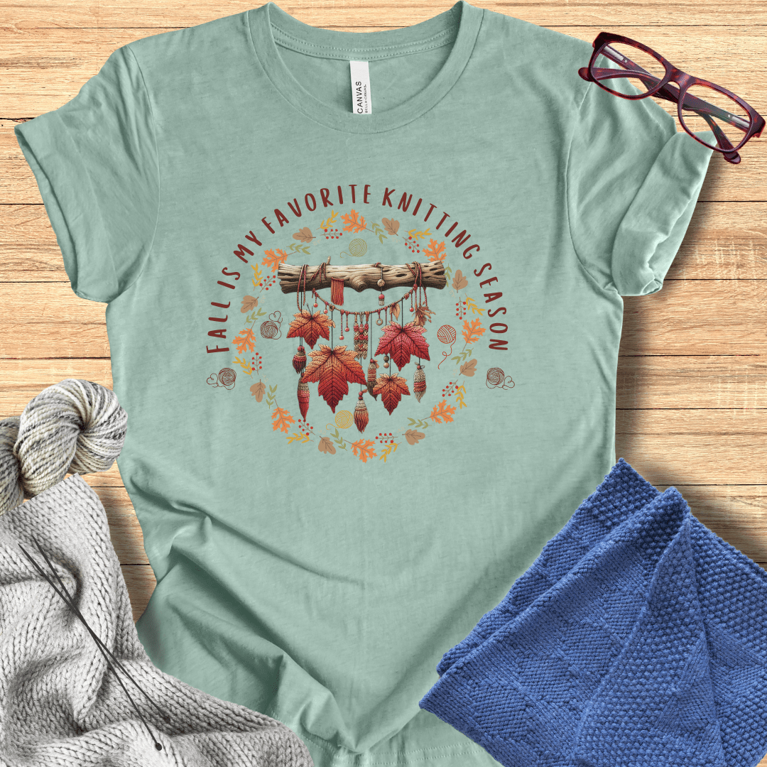 Fall is my Knitting Season T-Shirt Sea Breeze / S