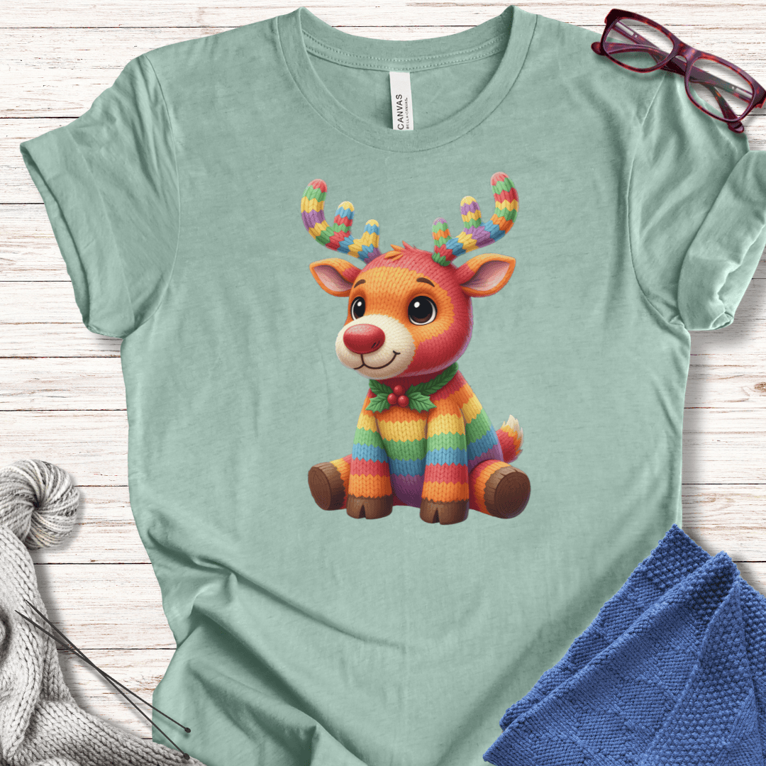 Knitted Rendeer T-Shirt Sea Breeze / S