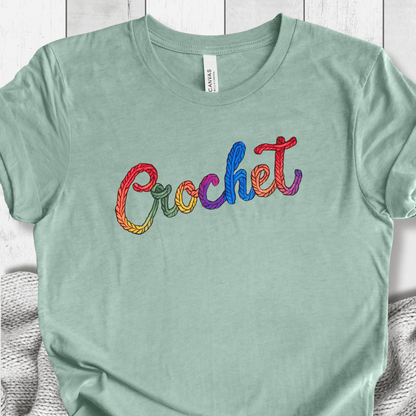 Rainbow Crochet T-Shirt Sea Breeze / S