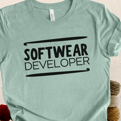 Software Developer Crochet T-Shirt Sea Breeze / S