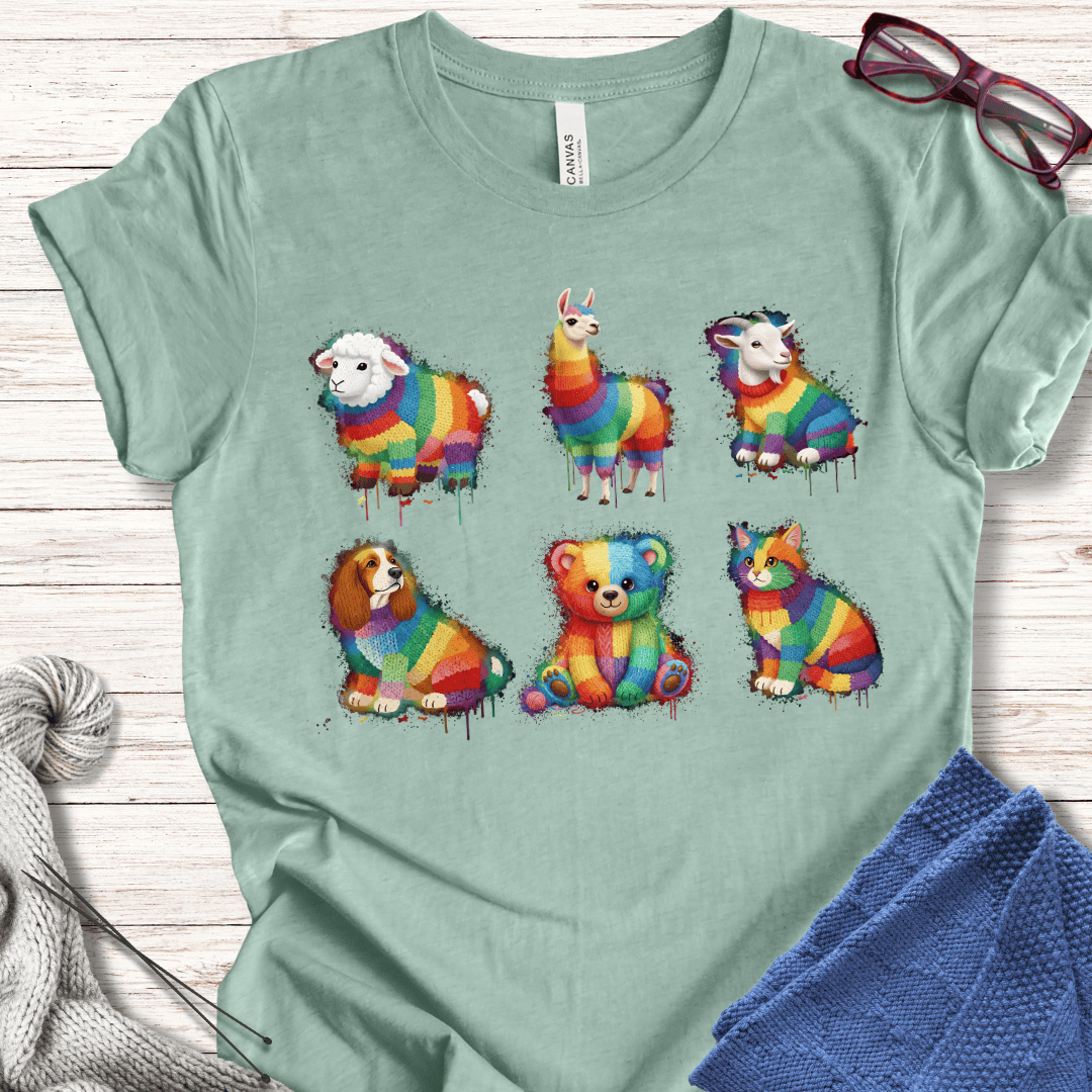 Animal Dye Splash Grid T-Shirt Sea Breeze / XS