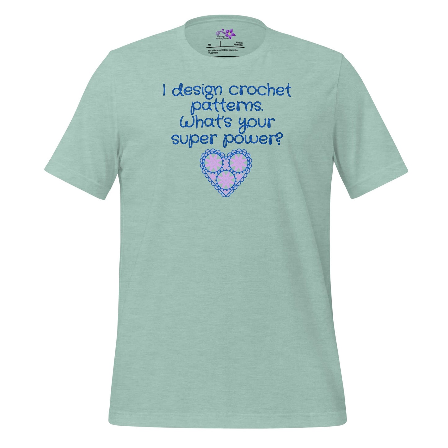 Crochet Designer Crew Neck T-Shirt Sea Breeze / XS