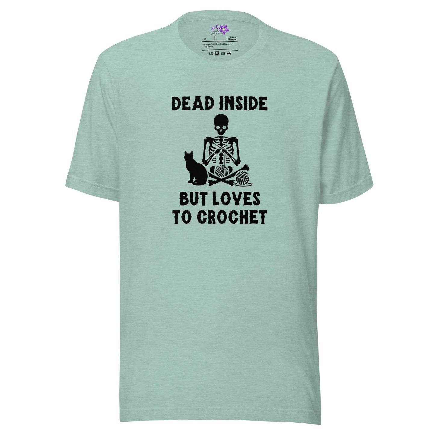 Dead Inside but loves to Crochet Crew Neck T-Shirt Sea Breeze / XS
