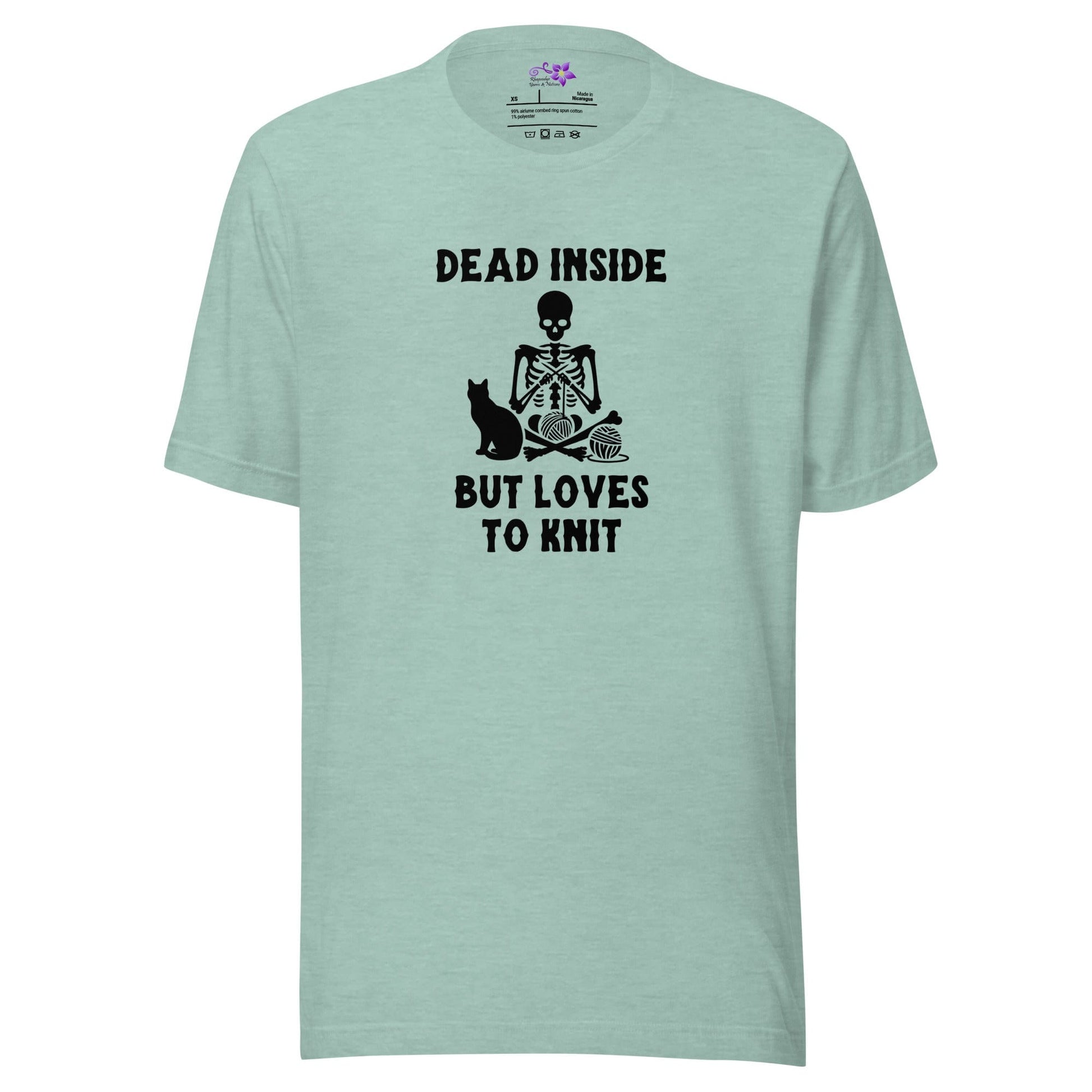 Dead Inside but loves to knit Crew Neck T-Shirt Sea Breeze / XS