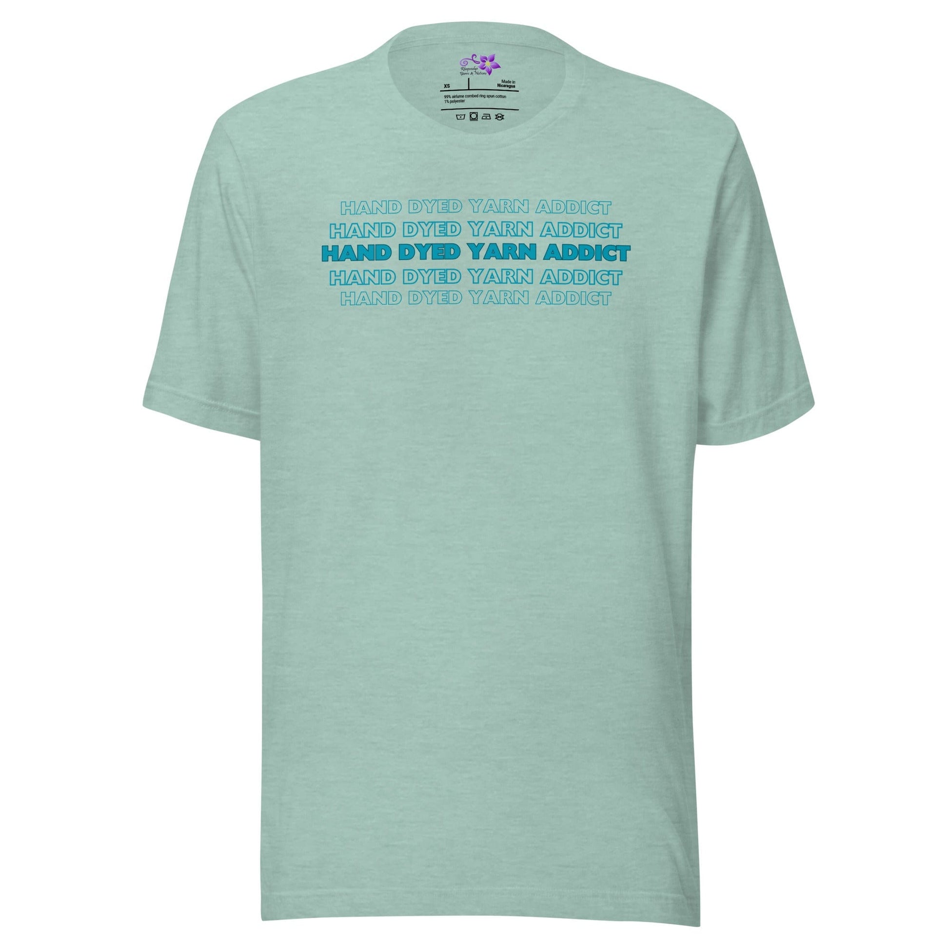 Hand Dyed Yarn Addict Crew Neck T-Shirt Sea Breeze / XS