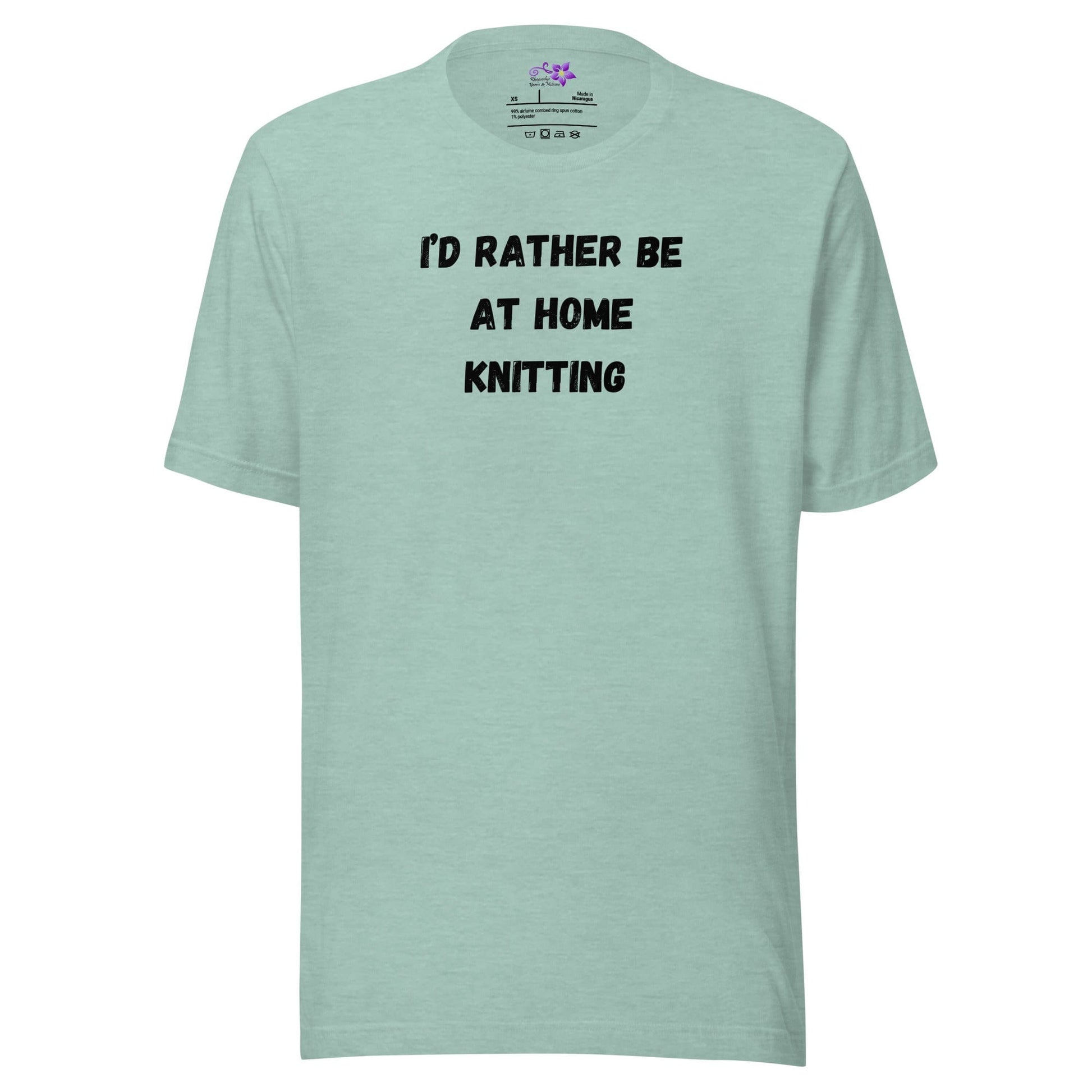 Rather Be Knitting Crew Neck T-Shirt Sea Breeze / XS