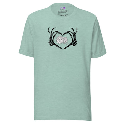 Skeletal Heart Crew Neck T-Shirt Sea Breeze / XS