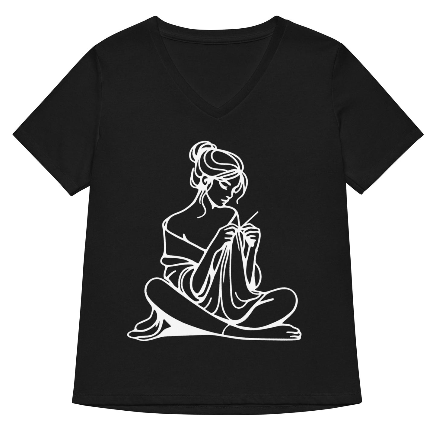 Breathe V Neck T-Shirt Solid Black Blend / S