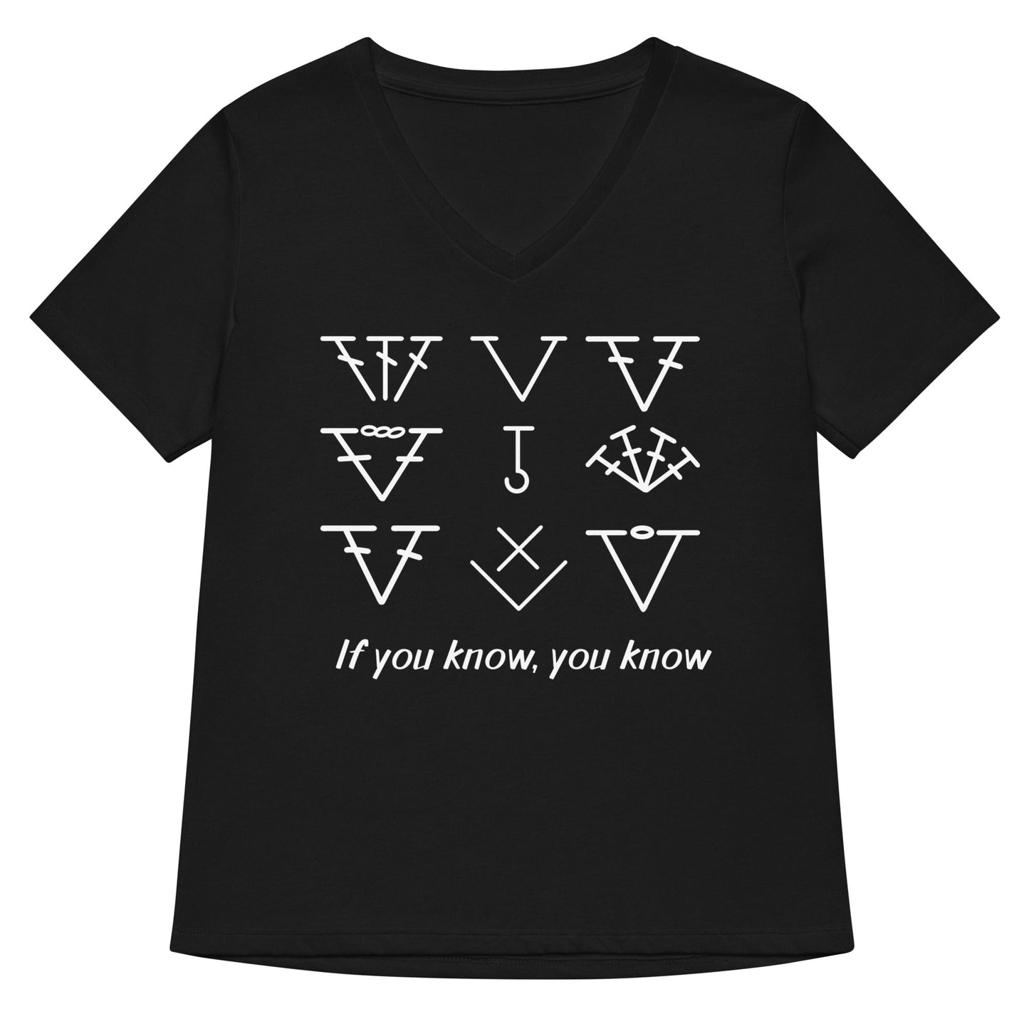 If you know, you know V Neck T-Shirt Solid Black Blend / S