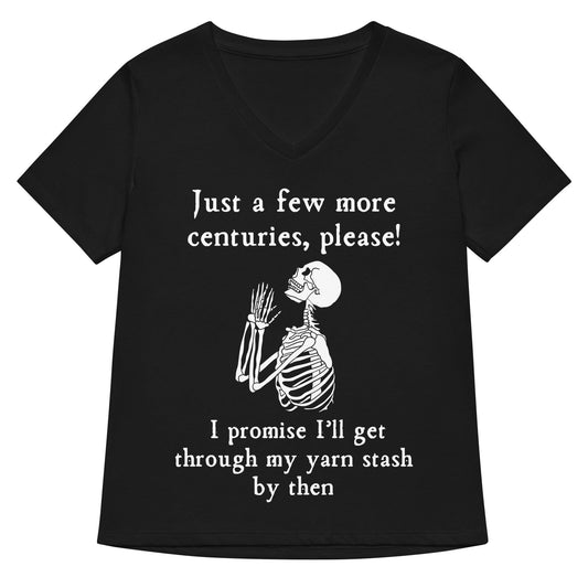 Just a Bit Longer V Neck T-Shirt Solid Black Blend / S