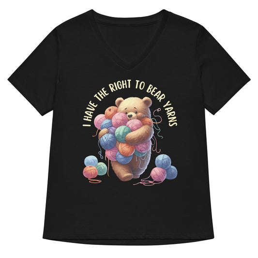 Right to Bear Yarns V Neck T-Shirt Solid Black Blend / S