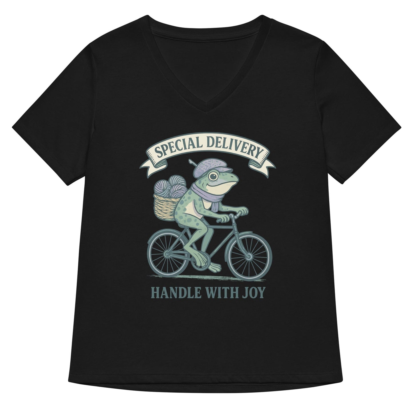 Special Delivery V Neck T-Shirt Solid Black Blend / S
