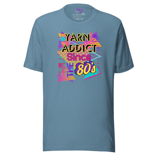 80s Yarn Addict Crew Neck T-shirt Steel Blue / S