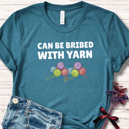 Bribed With Yarn T-Shirt Teal / S