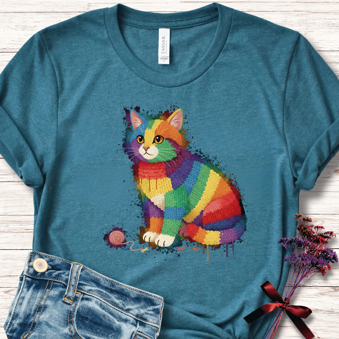 Cat Dye Splash T-Shirt Teal / S