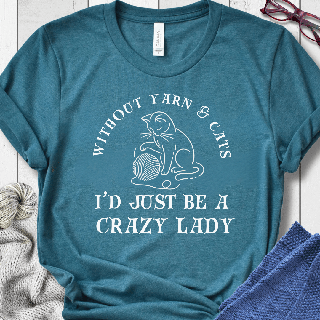 Cats & Yarn T-Shirt Teal / S