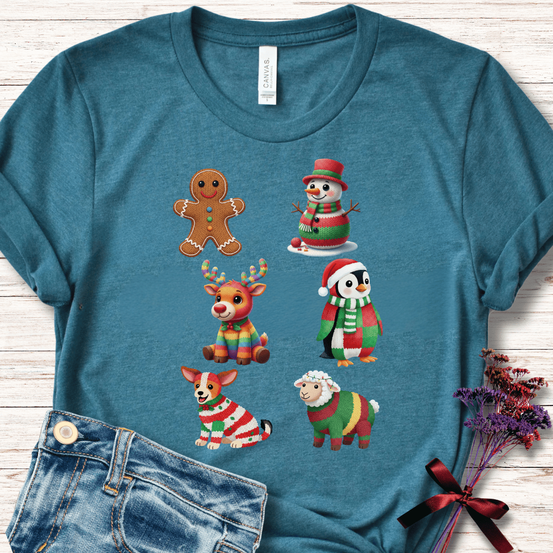 Christmas Knit T-Shirt Teal / S