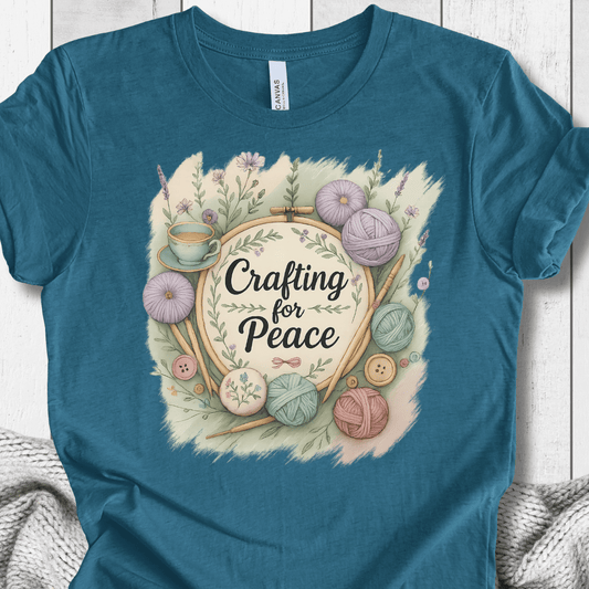 Crafting for Peace T-Shirt Teal / S