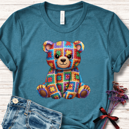 Crochet Bear T-Shirt Teal / S