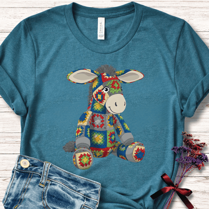 Crochet Donkey T-Shirt Teal / S
