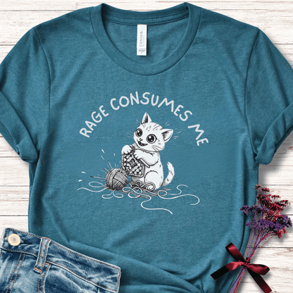 Crochet Rage Consumes Me T-Shirt Teal / S