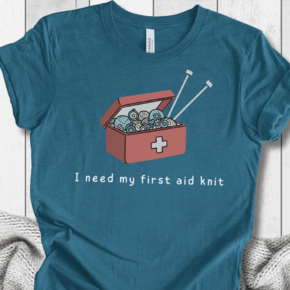 First Aid Knit T-Shirt Teal / S