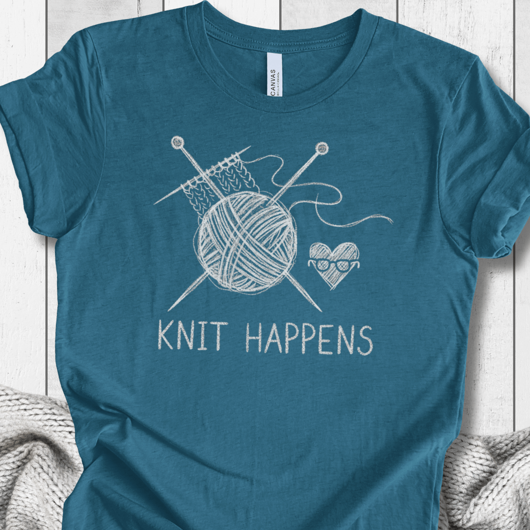 Knit Happens Sketch T-Shirt Teal / S