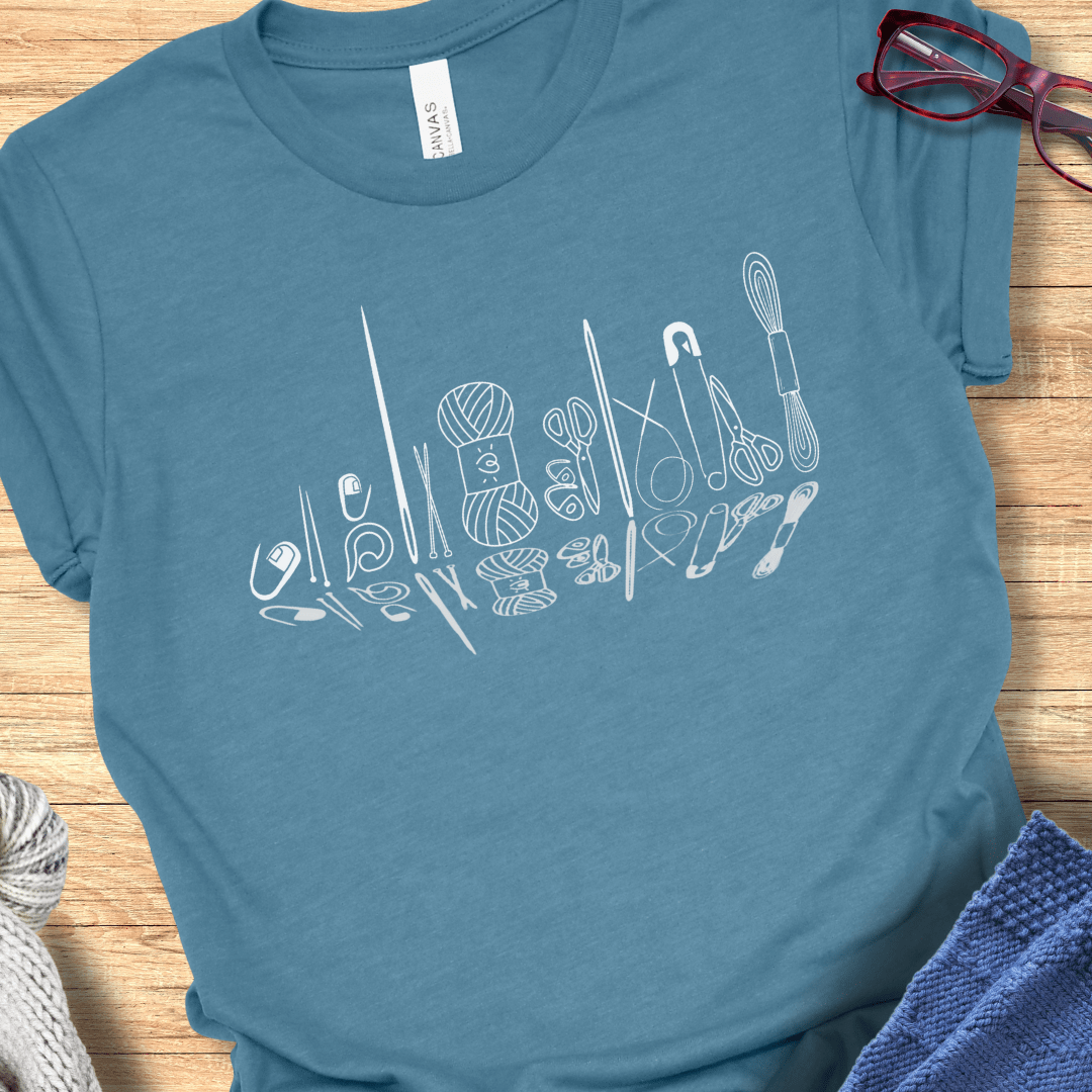 Knitting Tools Skyline T-Shirt Teal / S