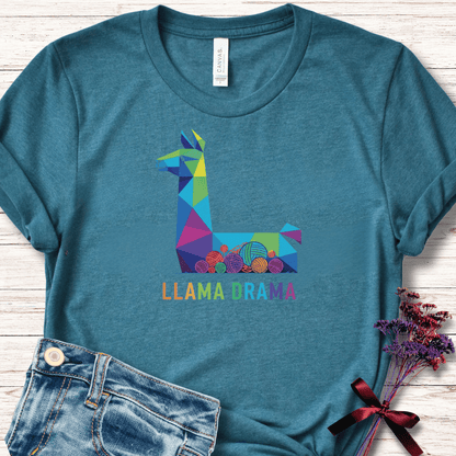 Llama Drama T-Shirt Teal / S