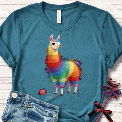 Llama Dye Splash T-Shirt Teal / S