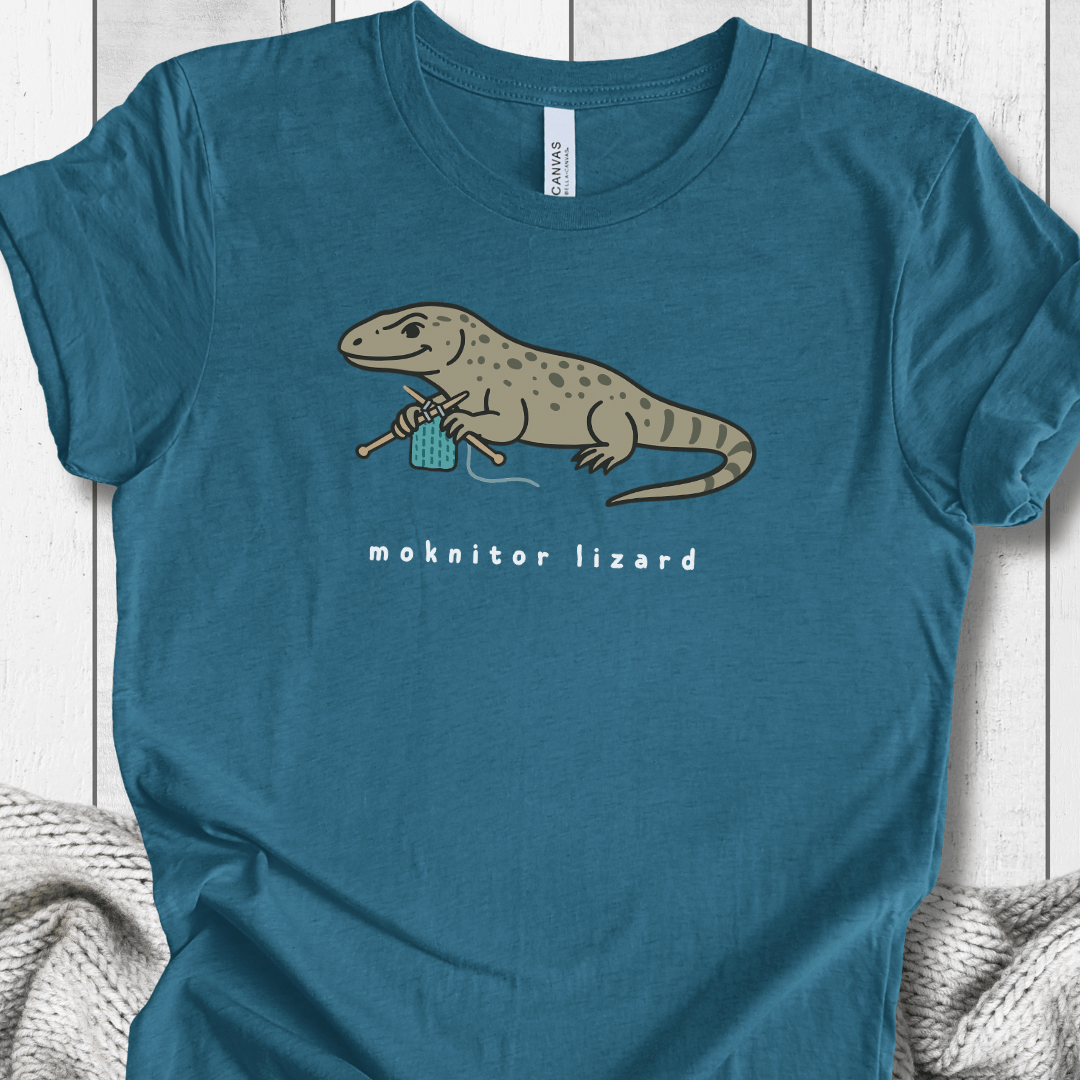 Moknitor Lizard t-shirt Teal / S