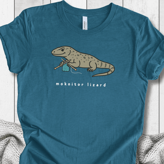 Moknitor Lizard t-shirt Teal / S