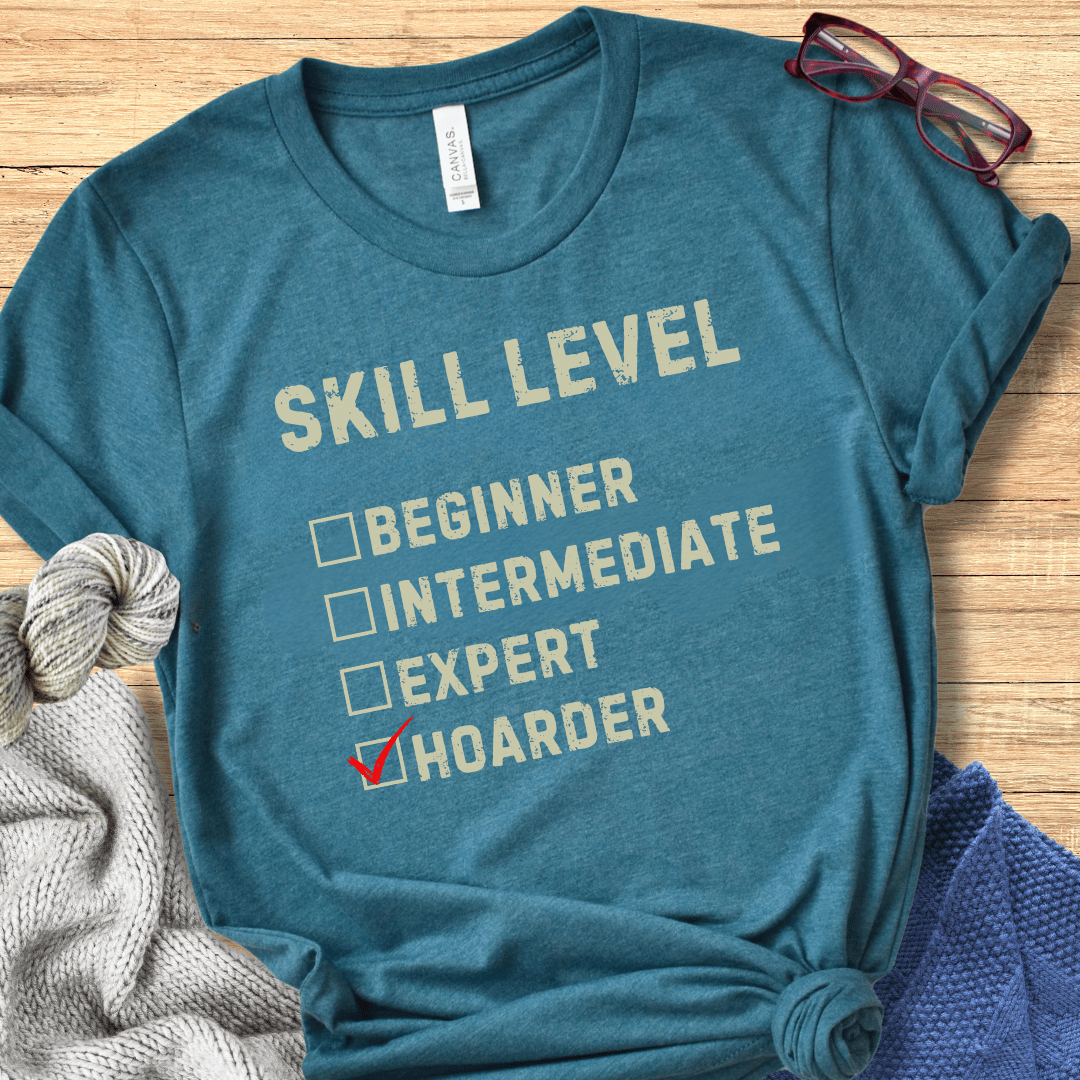 Skill Level: Hoarder T-Shirt Teal / S