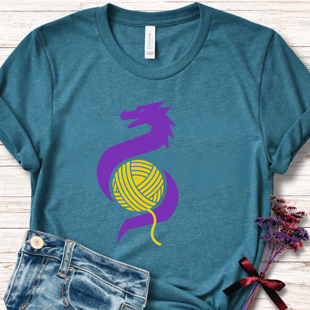 Styalised Dragon T-Shirt Teal / S