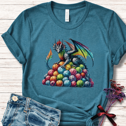 Yarn Dragon (no slogan) T-Shirt Teal / S