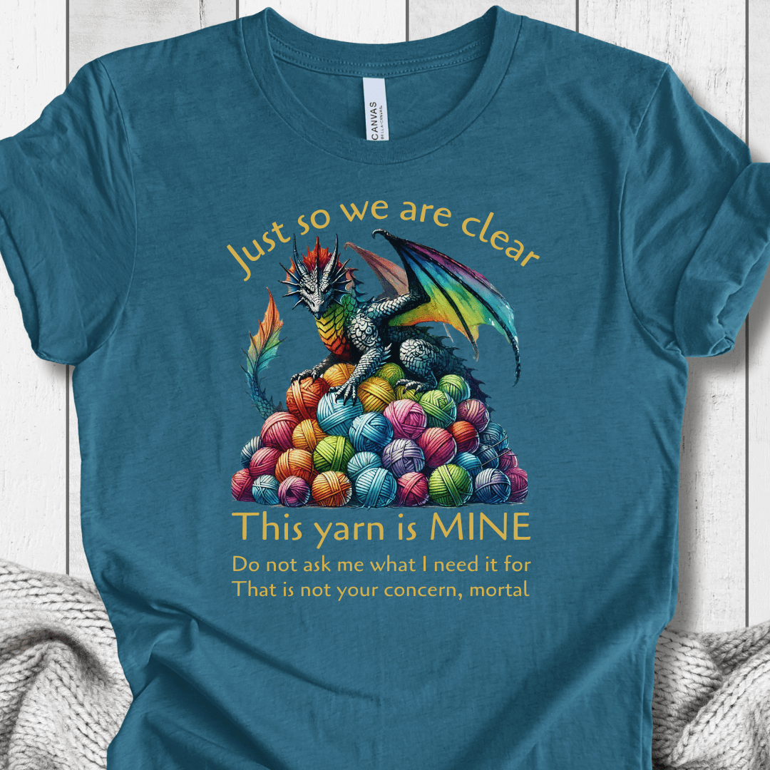 Yarn Dragon with slogan T-Shirt Teal / S