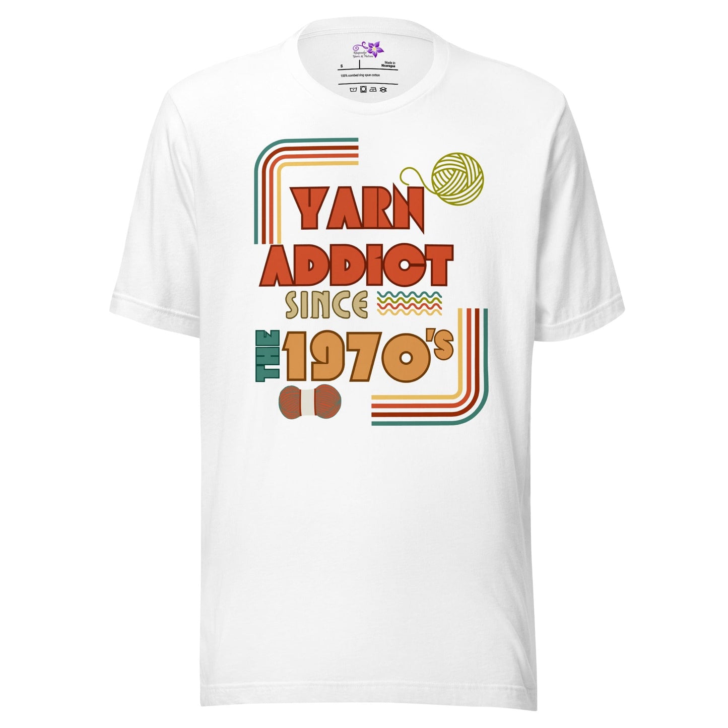 70s Yarn Addict Crew Neck T-Shirt White / S