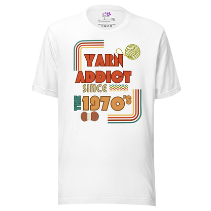 70s Yarn Addict Crew Neck T-Shirt White / S