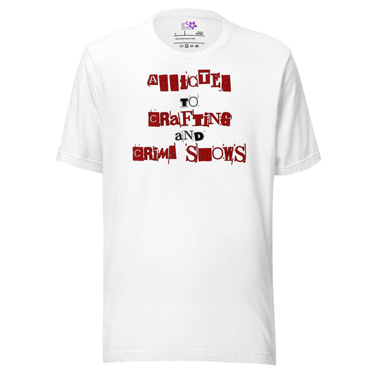 Crafting and Crime Shows Crew Neck T-Shirt White / S