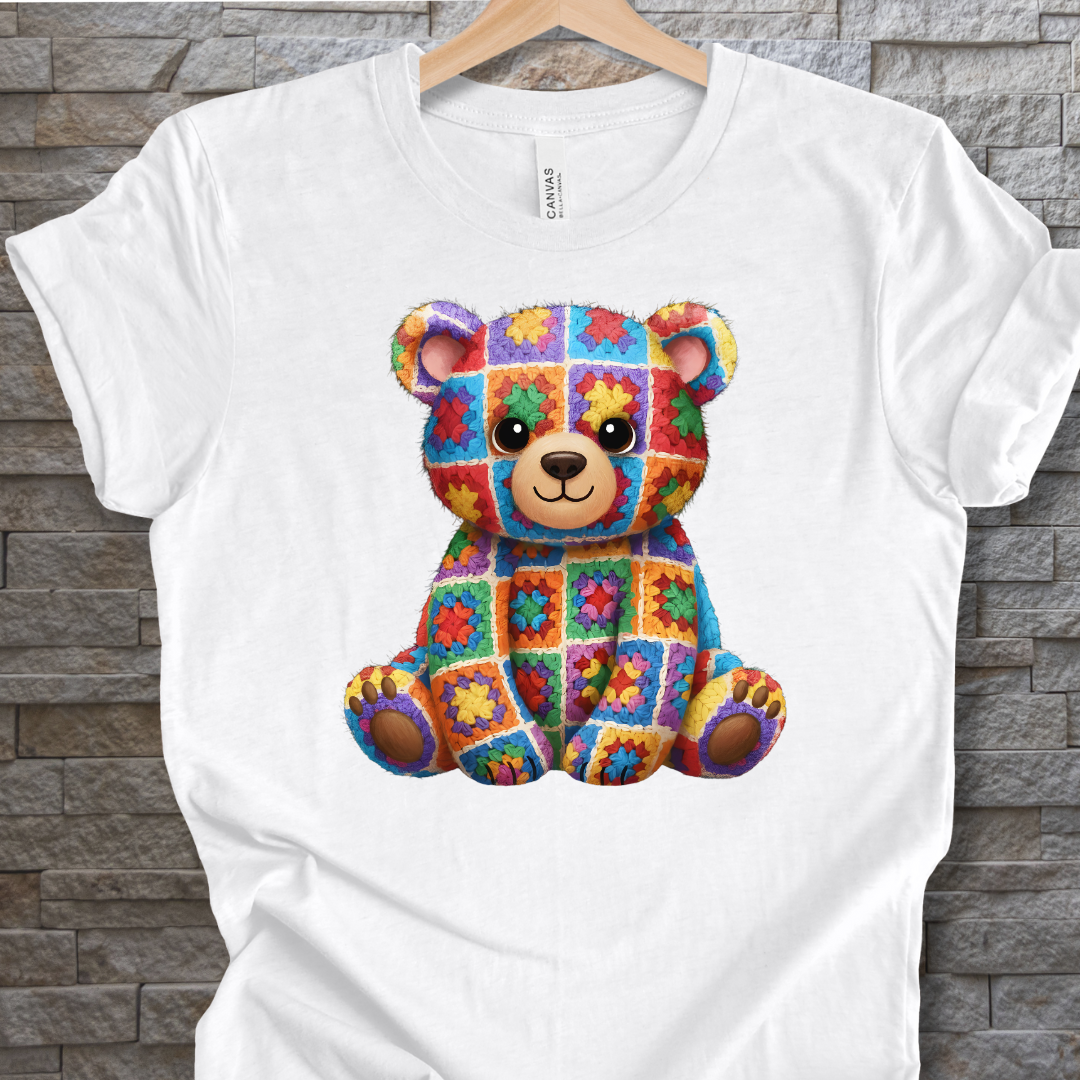Crochet Bear T-Shirt White / S
