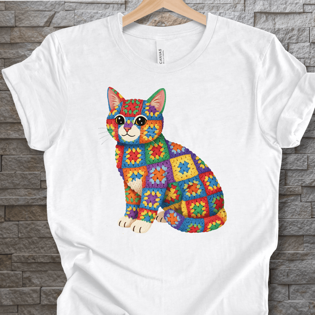 Crochet Cat T-Shirt White / S
