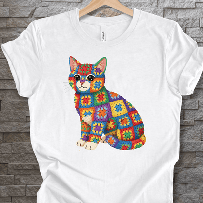 Crochet Cat T-Shirt White / S