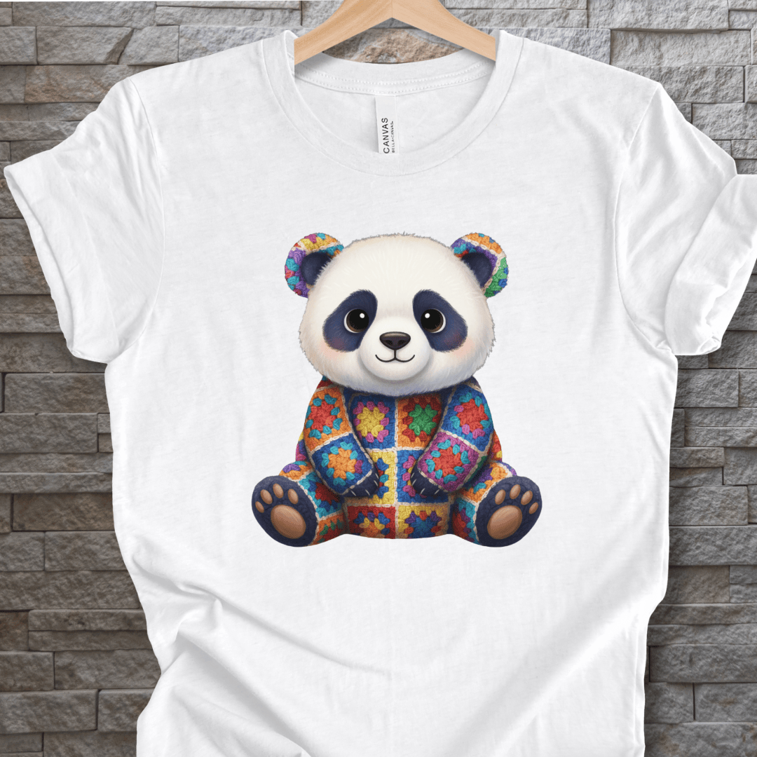 Crochet Panda T-Shirt White / S