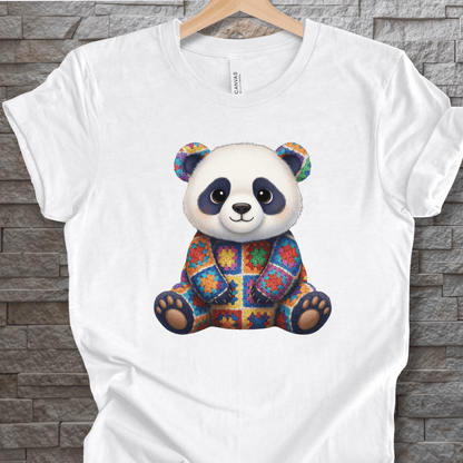 Crochet Panda T-Shirt White / S