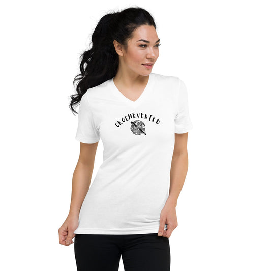 Crocheverted V-Neck T-Shirt White / S