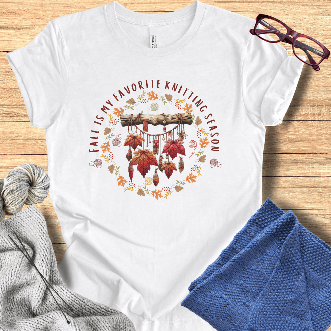Fall is my Knitting Season T-Shirt White / S
