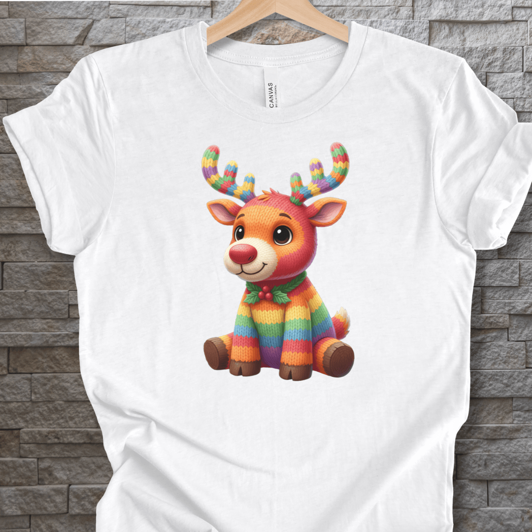 Knitted Rendeer T-Shirt White / S